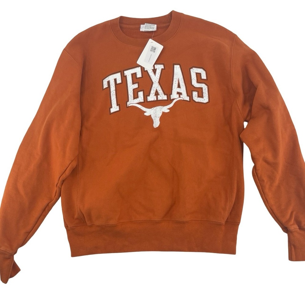 Champion Men's Sweatshirt Texas Longhorns Burnt Orange Cotton Blend M